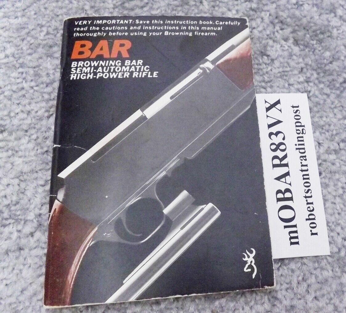 1983 Browning B A R Factory Owners Instruction Manual Old Model VG-Exc $5 ship