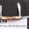 1989 Case 3 Blade Mini Stockman 5333SS Tested XX Centennial Stag Blade Rub