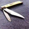 1989 Case 3220 SS Stainless Yellow Handle Peanut Mini Jack Pocket Knife Mint - Image 4