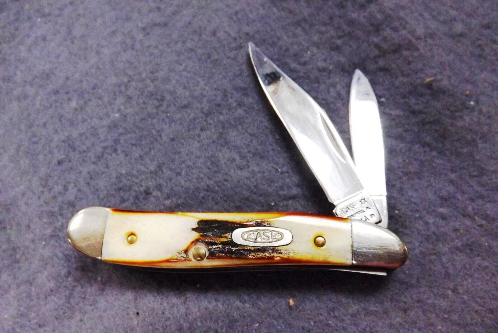 1991 Case 5220 SS Stainless Peanut Sambar Stag Handle Mini Jack Pocket Knife