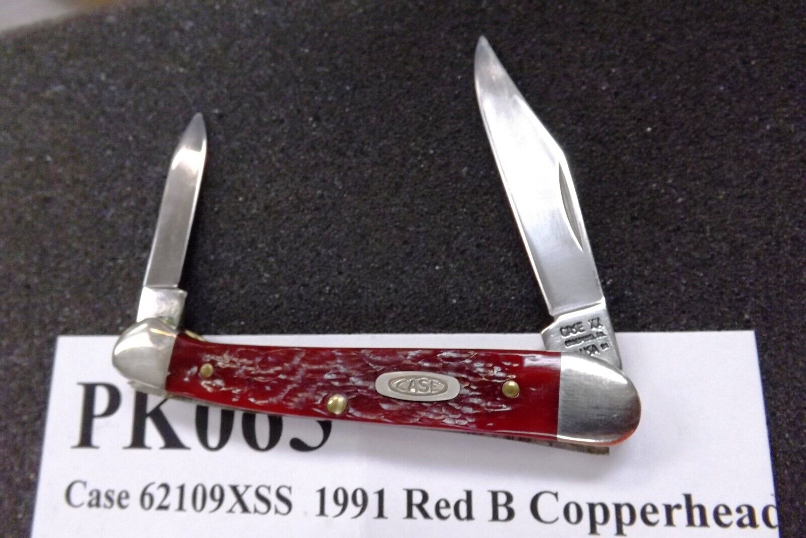 1991 Case Pink Red Bone 2 Blade Pen Knife 62109X SS Mini Copperhead