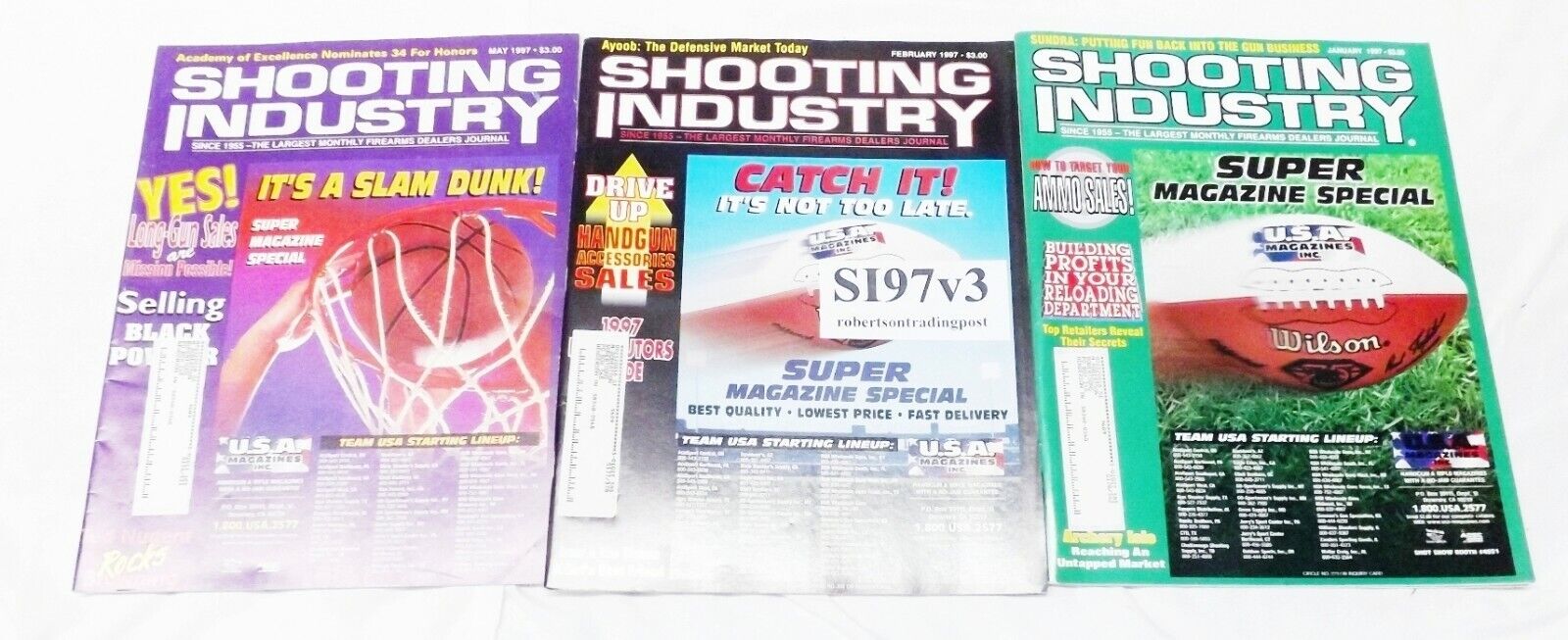 3 Different Shooting Industry Magazines 1997 VG to Exc $6 Each Free Ship