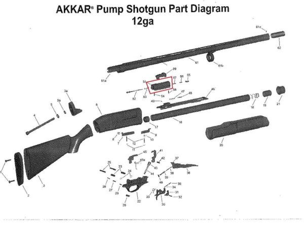 Akkar Charles Daly 12 ga 3 1/2 inch 3.5 mod 335 pump Shotgun Breech Bolt 51 View - Image 6