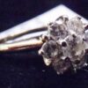 Eighties Ladies 1 Carat 7 Diamond Cluster Ring 14K Yellow Gold 5 1/2 size - Image 3