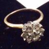Eighties Ladies 1 Carat 7 Diamond Cluster Ring 14K Yellow Gold 5 1/2 size - Image 7