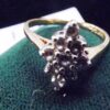 Eighties Ladies 3/4 Carat 9 Diamond Marquise Cluster 14K Yellow Gold size 6
