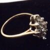 Eighties Ladies 3/4 Carat 9 Diamond Marquise Cluster 14K Yellow Gold size 6 - Image 3