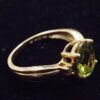 Ladies 2 Ct Peridot Oval Solitaire w 2 Diamonds 3 grams 10K YG Size 7 Richline - Image 5