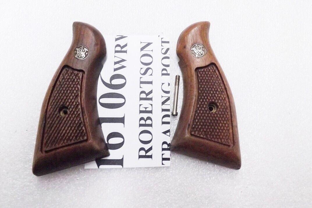 Smith & Wesson Factory Wood Grips Service Magna K L Square 16106 Unissued