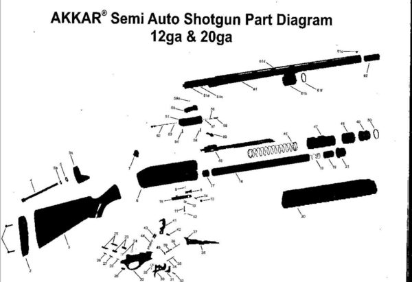 Steel Action Bar Assembly for Akkar Charles Daly 12 ga 635 Auto Shotguns 3 1/2 - Image 9