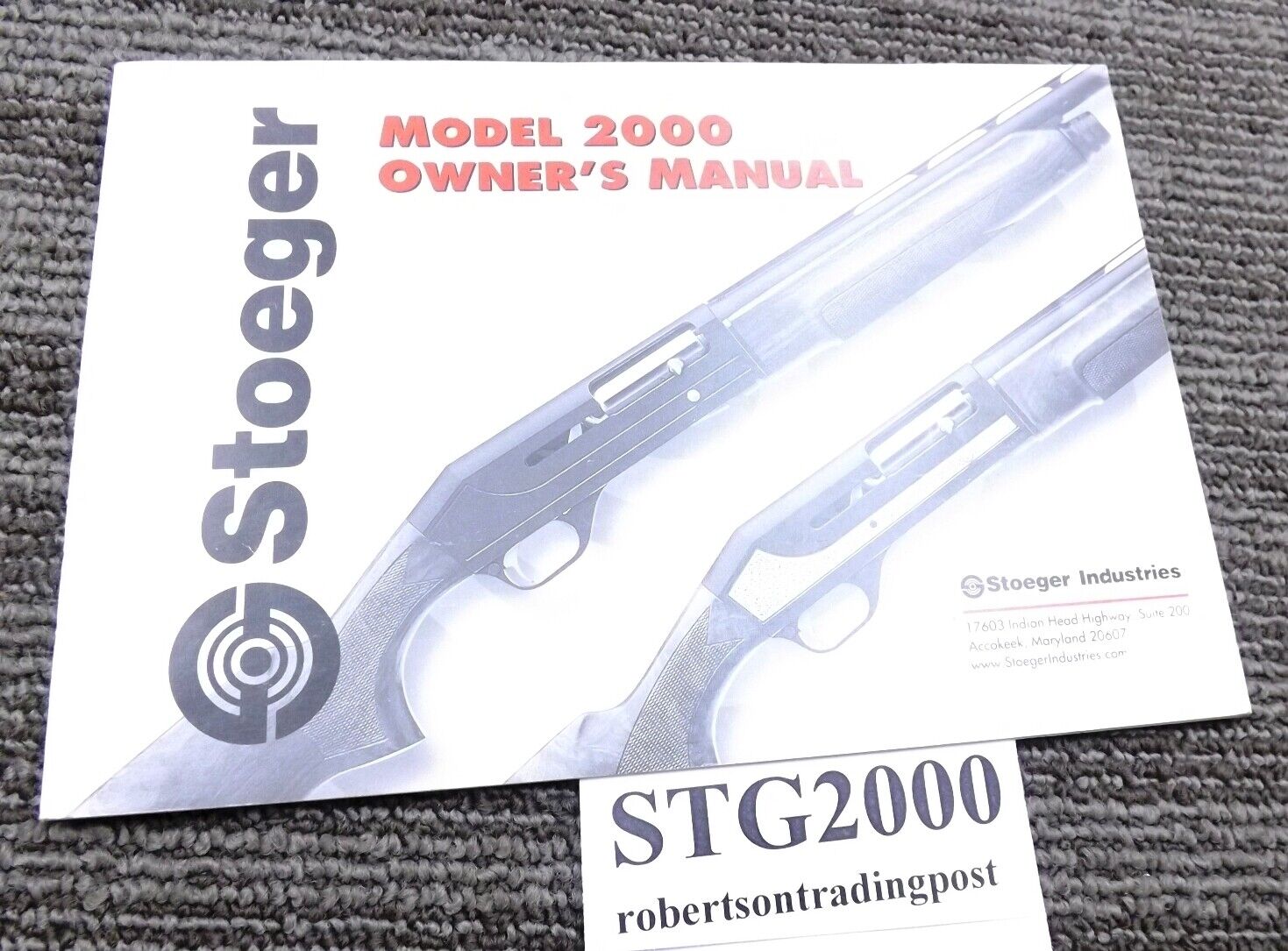 Stoeger Model 2000 Shotgun Owners Manual Exc Beretta Import 25 Pages