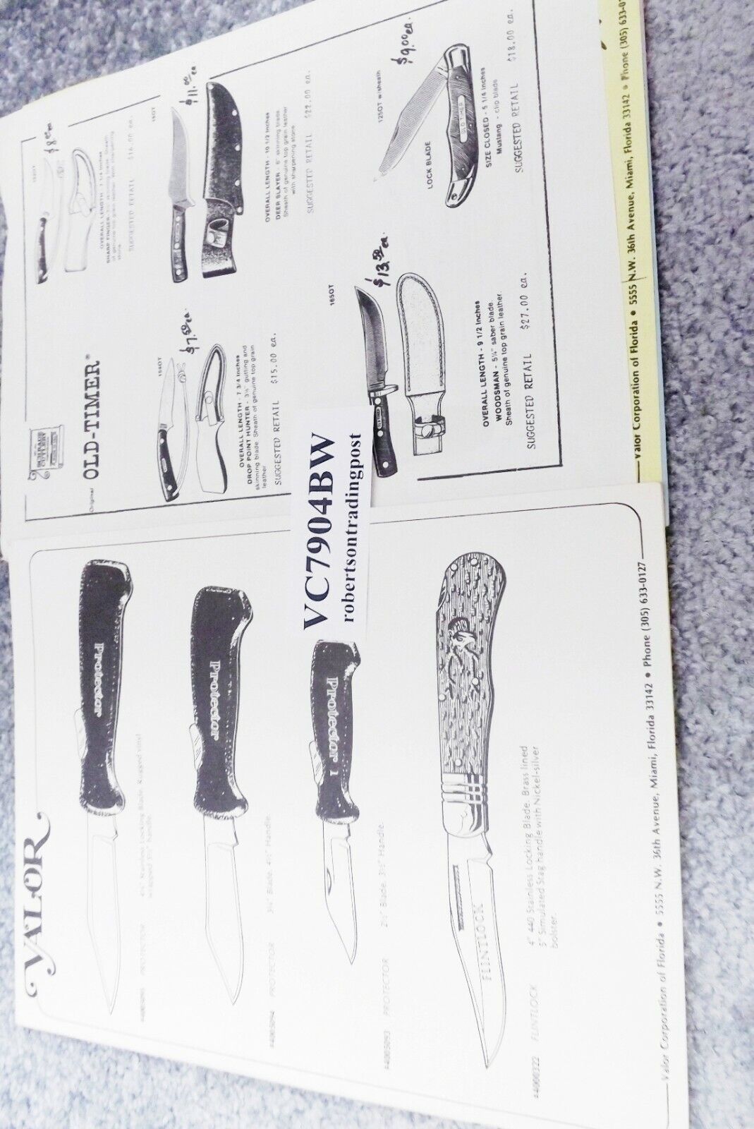 Valor Corp Cutlery Catalog Dealer Price List Order Form 1979 VG 20+ Pages - Image 6