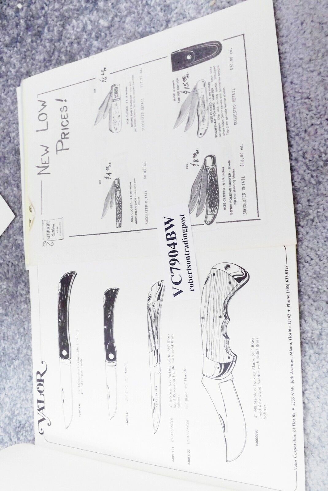 Valor Corp Cutlery Catalog Dealer Price List Order Form 1979 VG 20+ Pages - Image 7