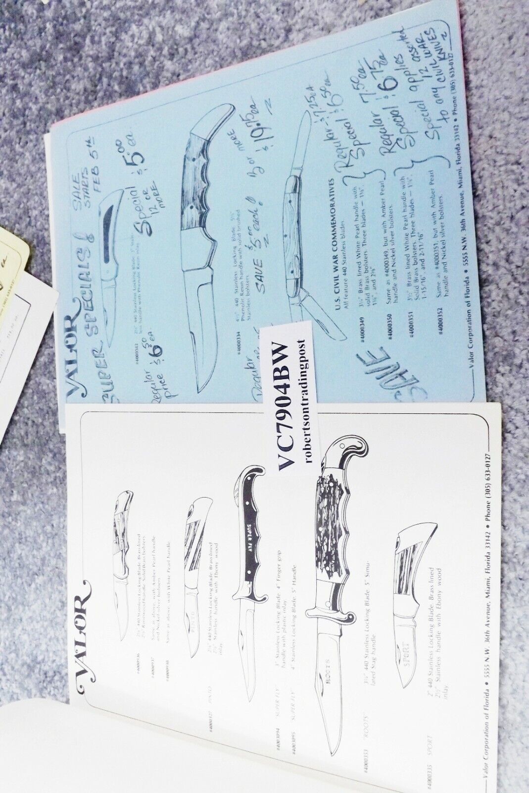 Valor Corp Cutlery Catalog Dealer Price List Order Form 1979 VG 20+ Pages - Image 9