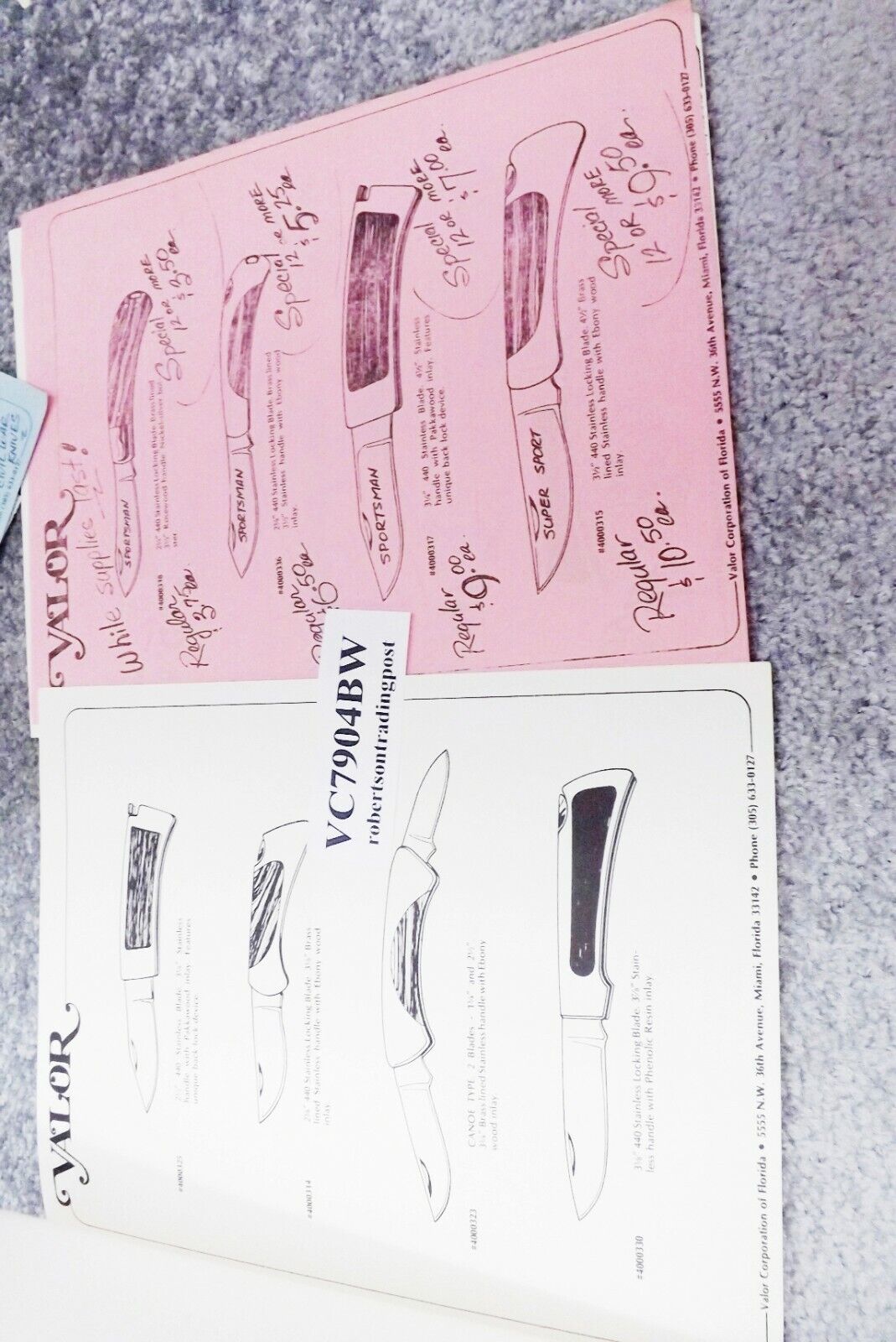 Valor Corp Cutlery Catalog Dealer Price List Order Form 1979 VG 20+ Pages - Image 10