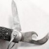 c 1940s Imperial 4 Blade Scout Knife Rough Black VG - Image 7
