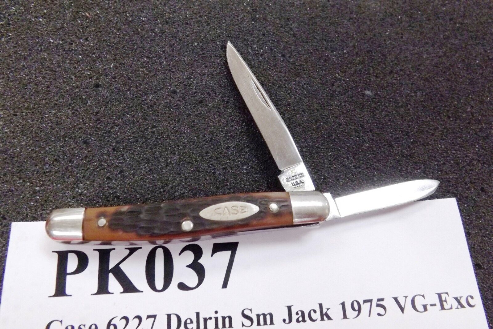 1975 Case 2 Blade 6227 Jack Knife VG-Exc Delrin 5 Dot Board Knife