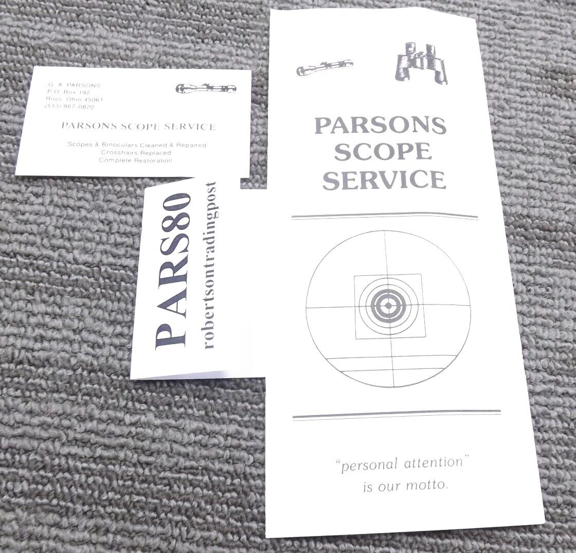 1980s Parsons Scope Service Flyer Ross OH VG with Card Collectable 2 Documents