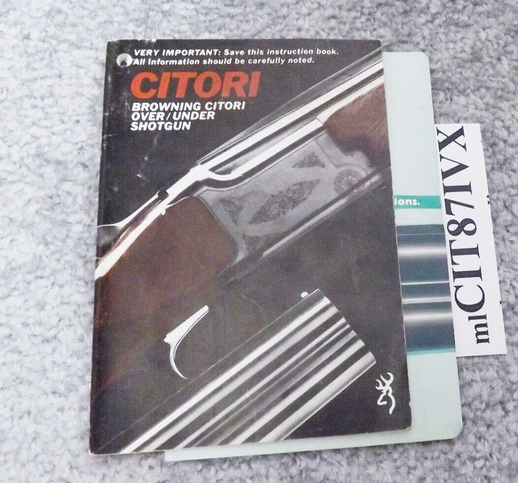 1987 Browning Citori Factory Owners Instruction Manual VG Invector Card