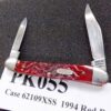 1994 Case Pink Red Bone 2 Blade Pen Knife 62109X SS Mini Copperhead
