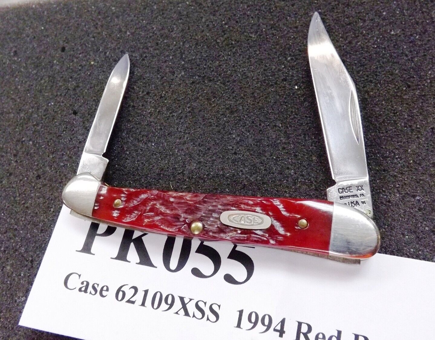 1994 Case Pink Red Bone 2 Blade Pen Knife 62109X SS Mini Copperhead