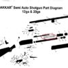 Akkar Charles Daly 12 gauge model 600 601 Auto Shotguns Action Spring view 45 - Image 6