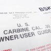Blue Sky US .30 Carbine Korean Surplus 1989 Manual & Safety Warnings Card - Image 3