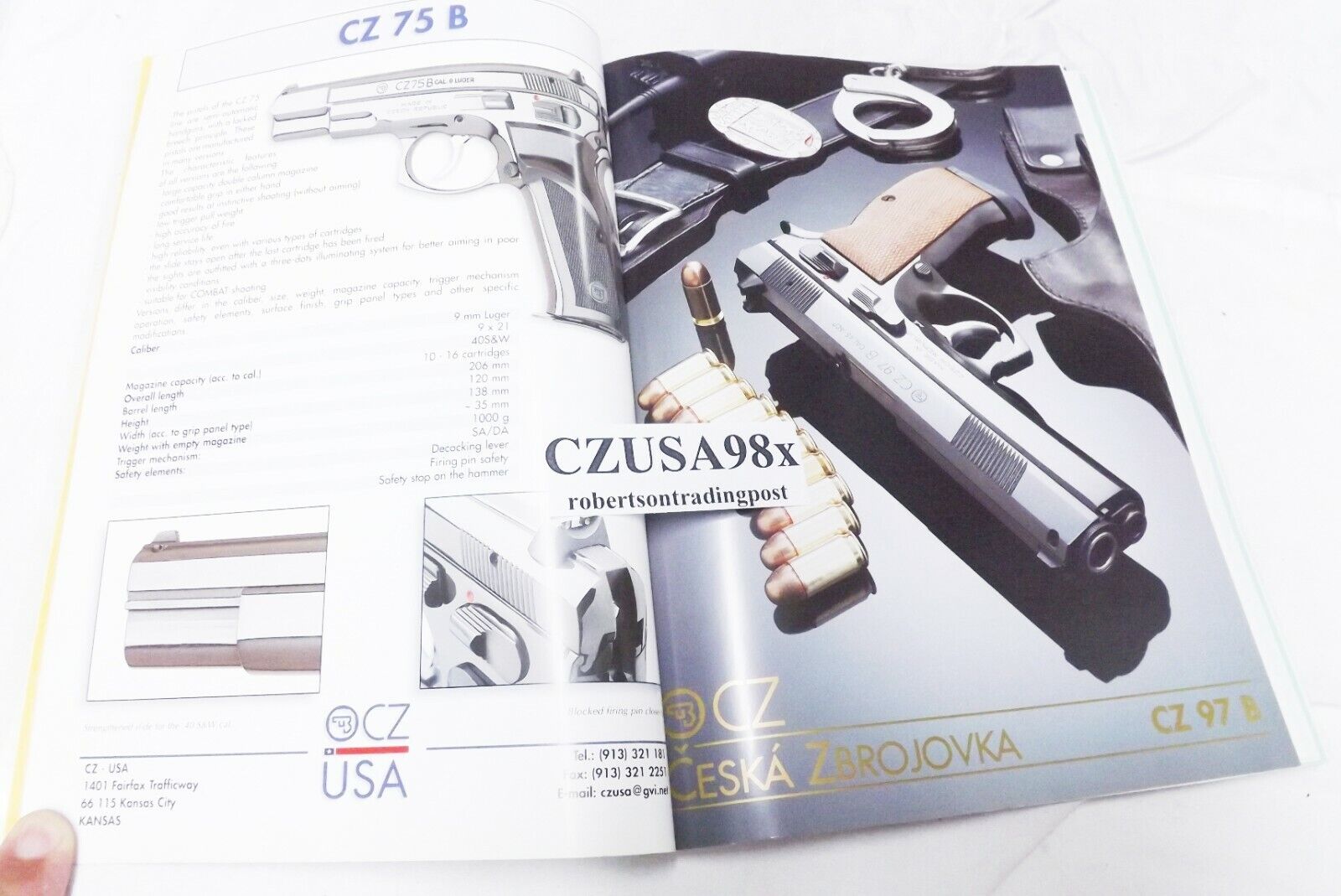 CZ USA 1998 First Year Catalog Letter Price List Pistols Shotguns Optics Exc