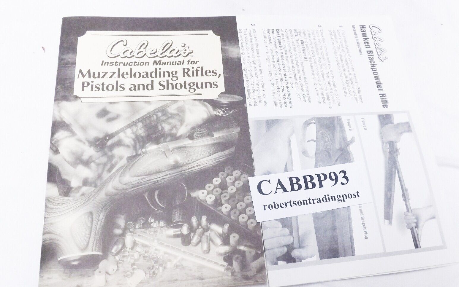 Cabela’s Instruction Manual for Muzzleloaders 1993 with Hawken Insert Exc