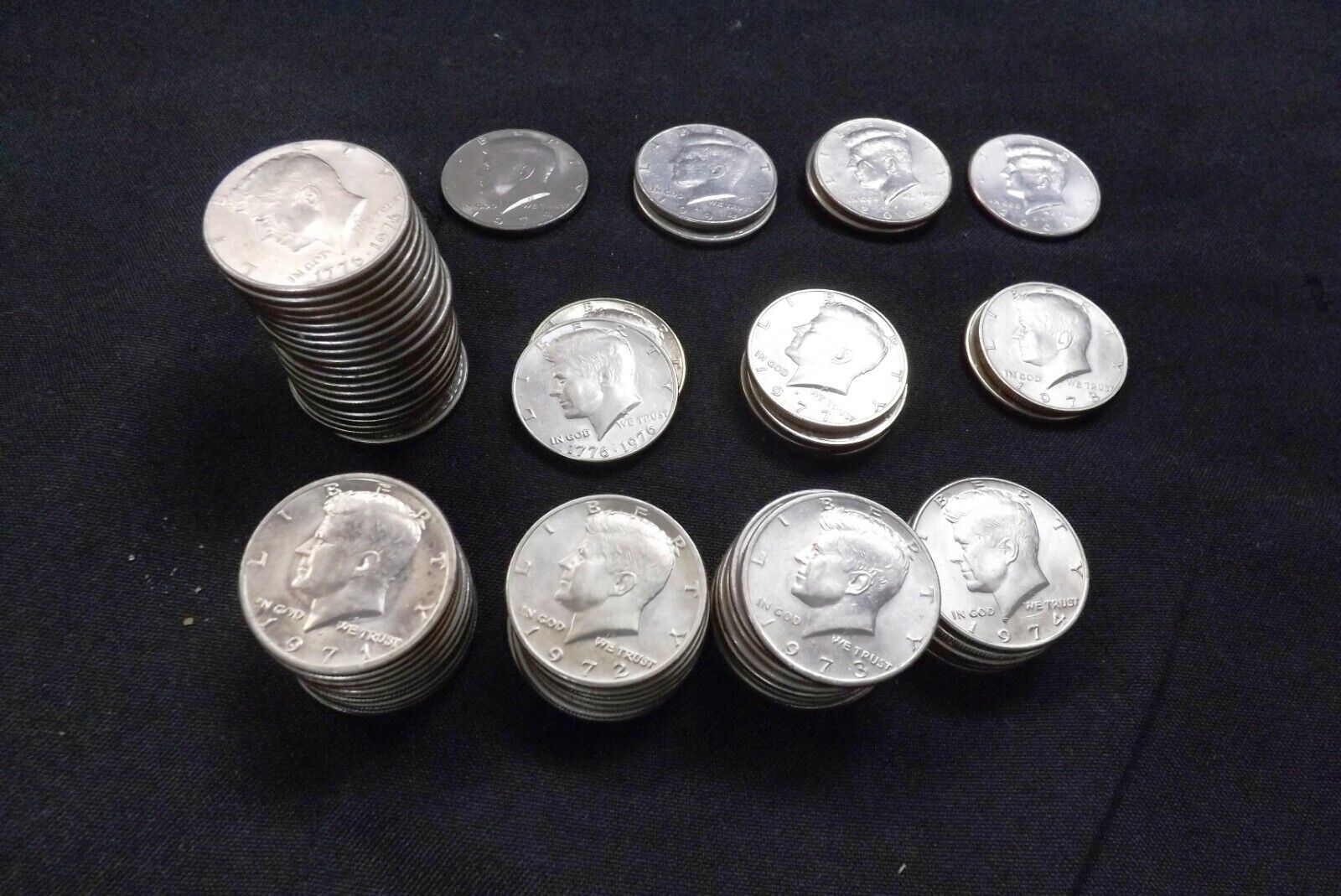 Collection of 97 Clad JFK Halves 1971 – 2001 Most AU BU 82c each & Free Shipping