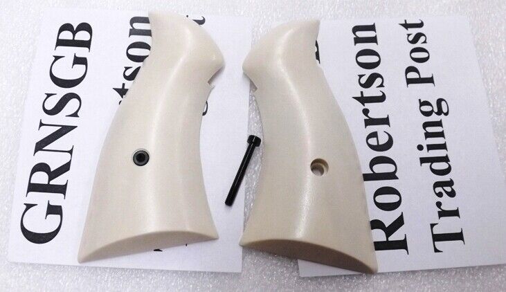 Imitation Bone Ivory Poly Grips fit S&W N Frame Square Butt NSGB 25 27 28 29 629