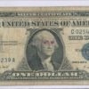 US $1.00 Note 1957-A Silver Certificate Est VG Cond with Motto Blue Serial