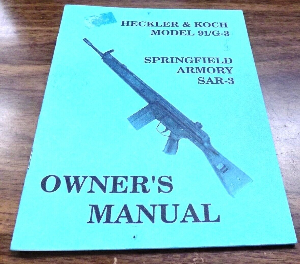 1980s Springfield Armory SAR3 Blue Back Rifle Manual VG HK 91 G3 type