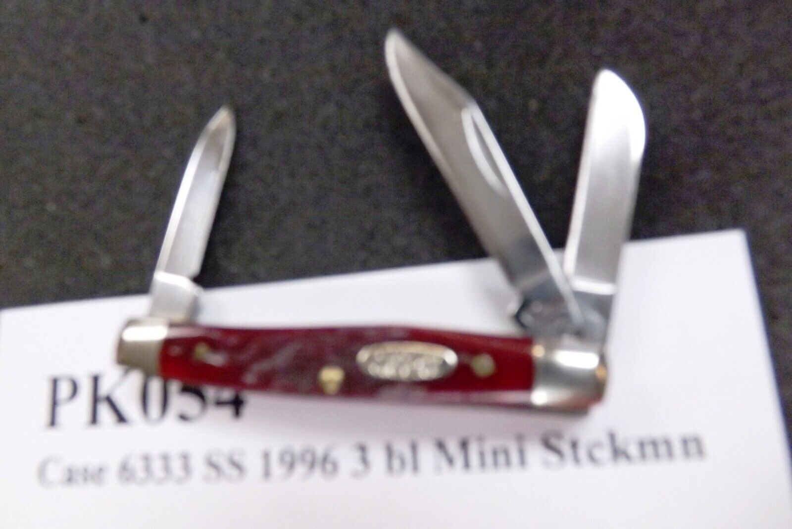 1996 Case 3 Blade Mini Stockman 6333SS Red Pink Bone Exc Pocket Knife