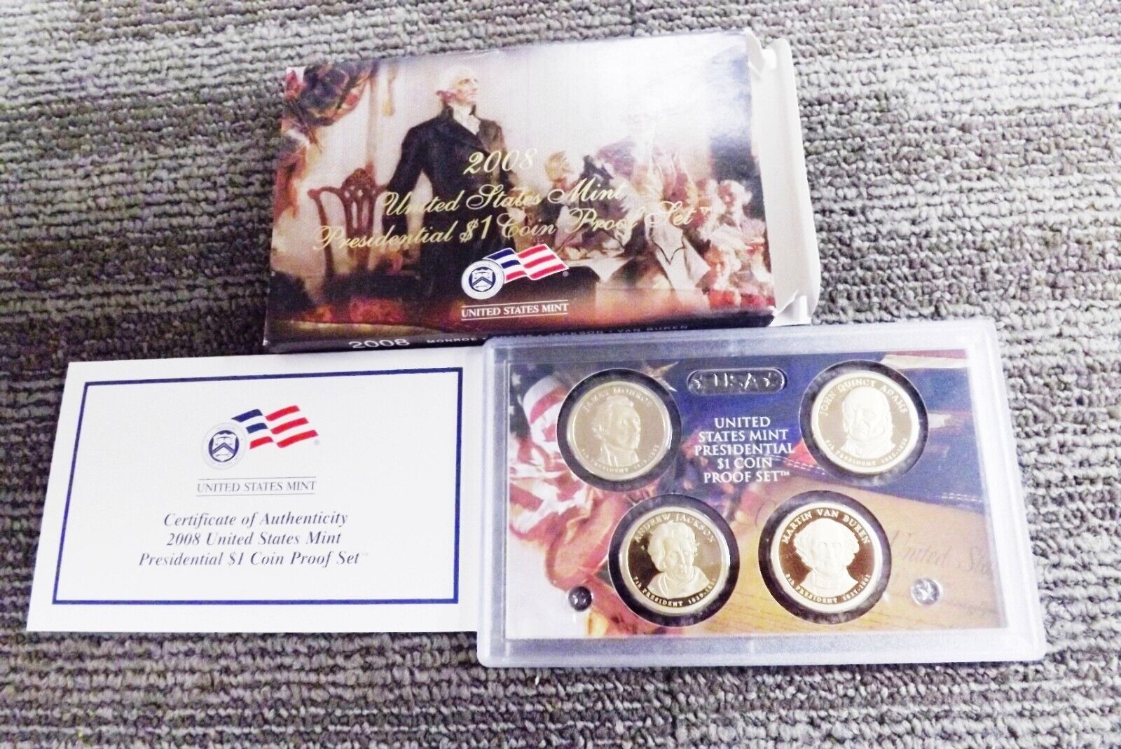 2008 Presidential Dollar Proof Set 2nd Year in Mint Case with Certificate of Aut