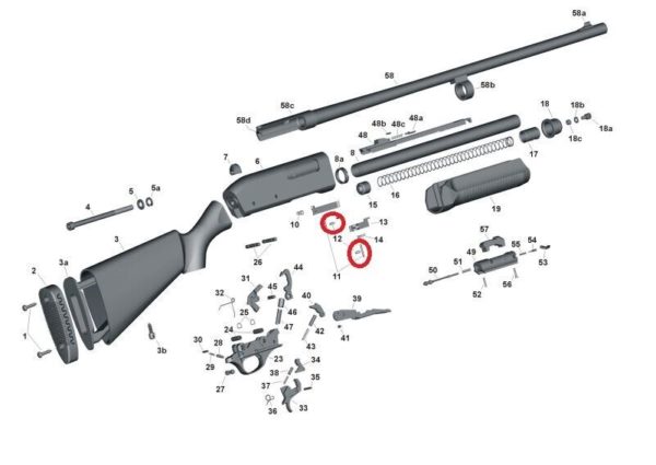 Akkar Daly 12 20 Gauge Shotgun Feed Latch Pin Detent Spring 300 Pump 600 Auto - Image 4