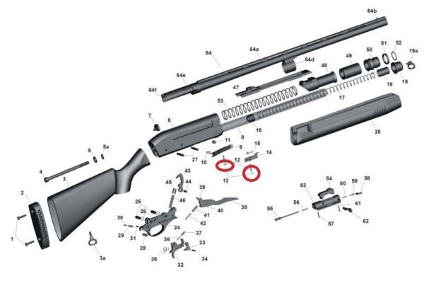 Akkar Daly 12 20 Gauge Shotgun Feed Latch Pin Detent Spring 300 Pump 600 Auto - Image 5