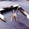 E. Bruckmann Mann Medium Scout Utility 1950s Pocket Knife Scissors Horn Handles - Image 6