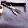E. Bruckmann Mann Medium Scout Utility 1950s Pocket Knife Scissors Horn Handles - Image 7