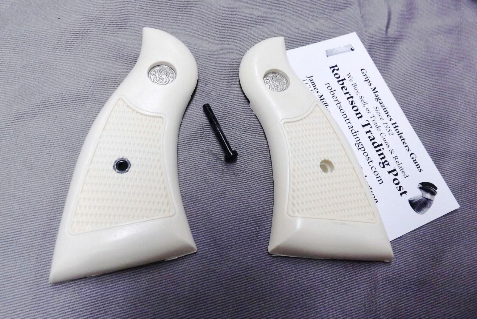 Smith & Wesson model 12 Grips Imit Ivory Magna Type Square Frame fit S&W 12