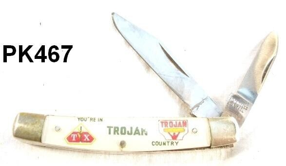 Japan Sabre Advertiser Knife Trojan Hybrid Cornseed VG Early 1960s PK467