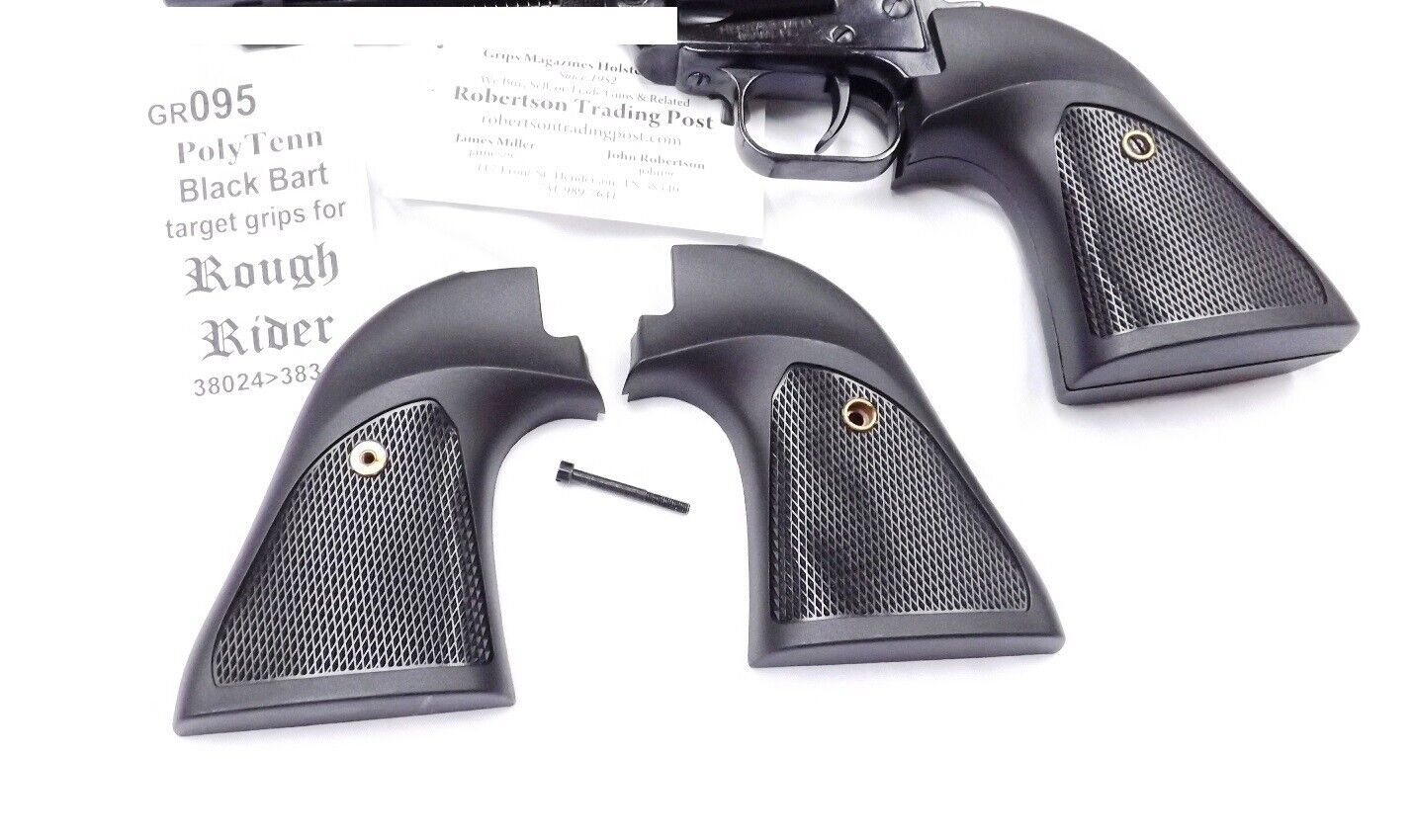 Oversized Target Grips Rough Rider Revolvers Black Polymer Virginian Colt Scout