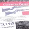 Thompson Center 1994 Contender Carbine Owners Instruction Manual w Registration