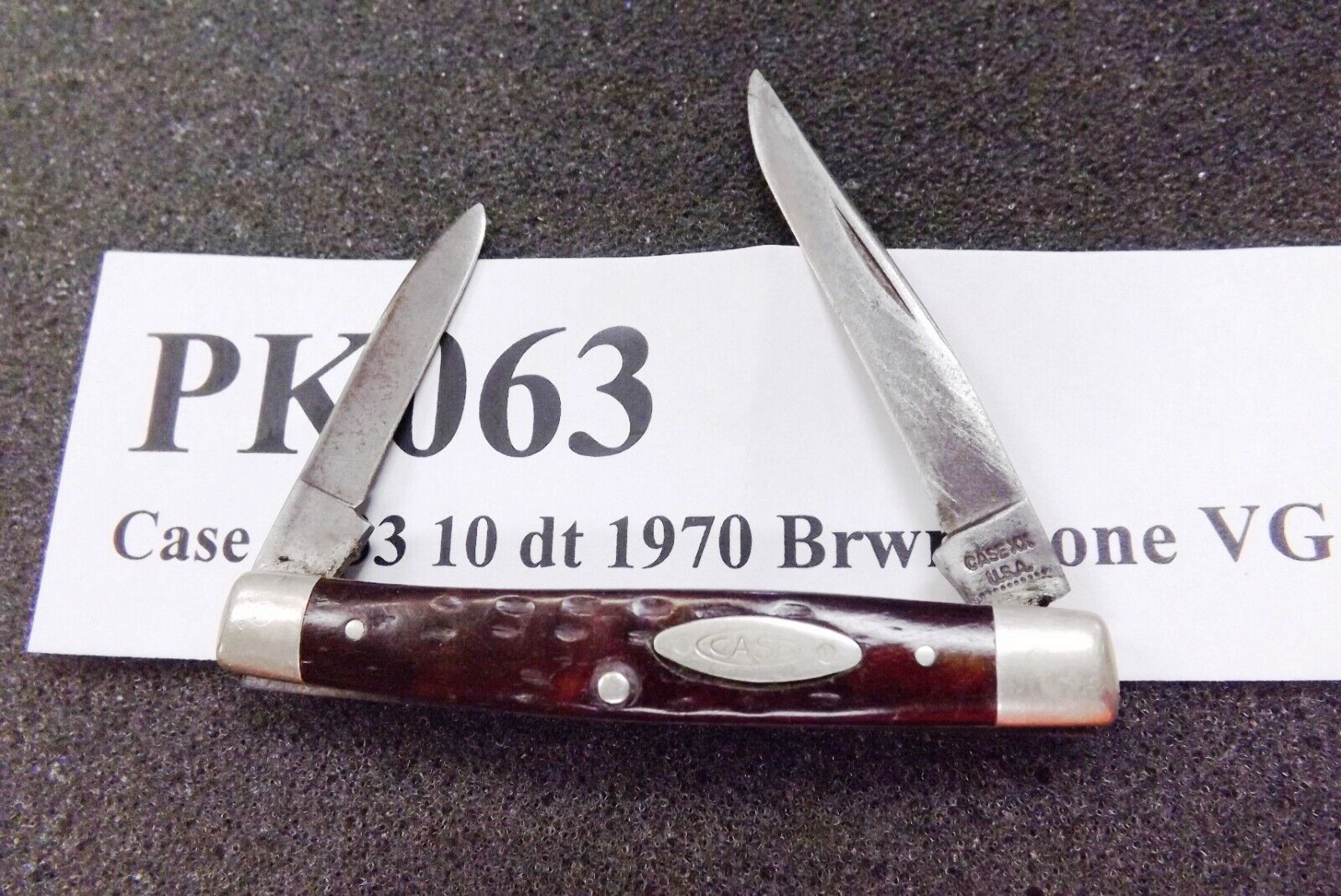 1970 Case 10 Dot USA Red Bone 2 Blade Pen Pocket Knife 6233  est Very Good Condi