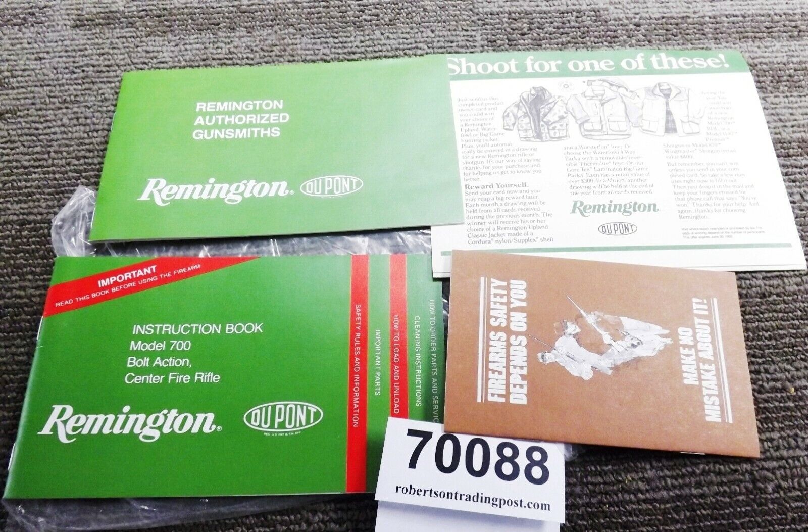 1988 Remington Owner’s Instruction Manual Package for 700 Bolt Action 4 Document