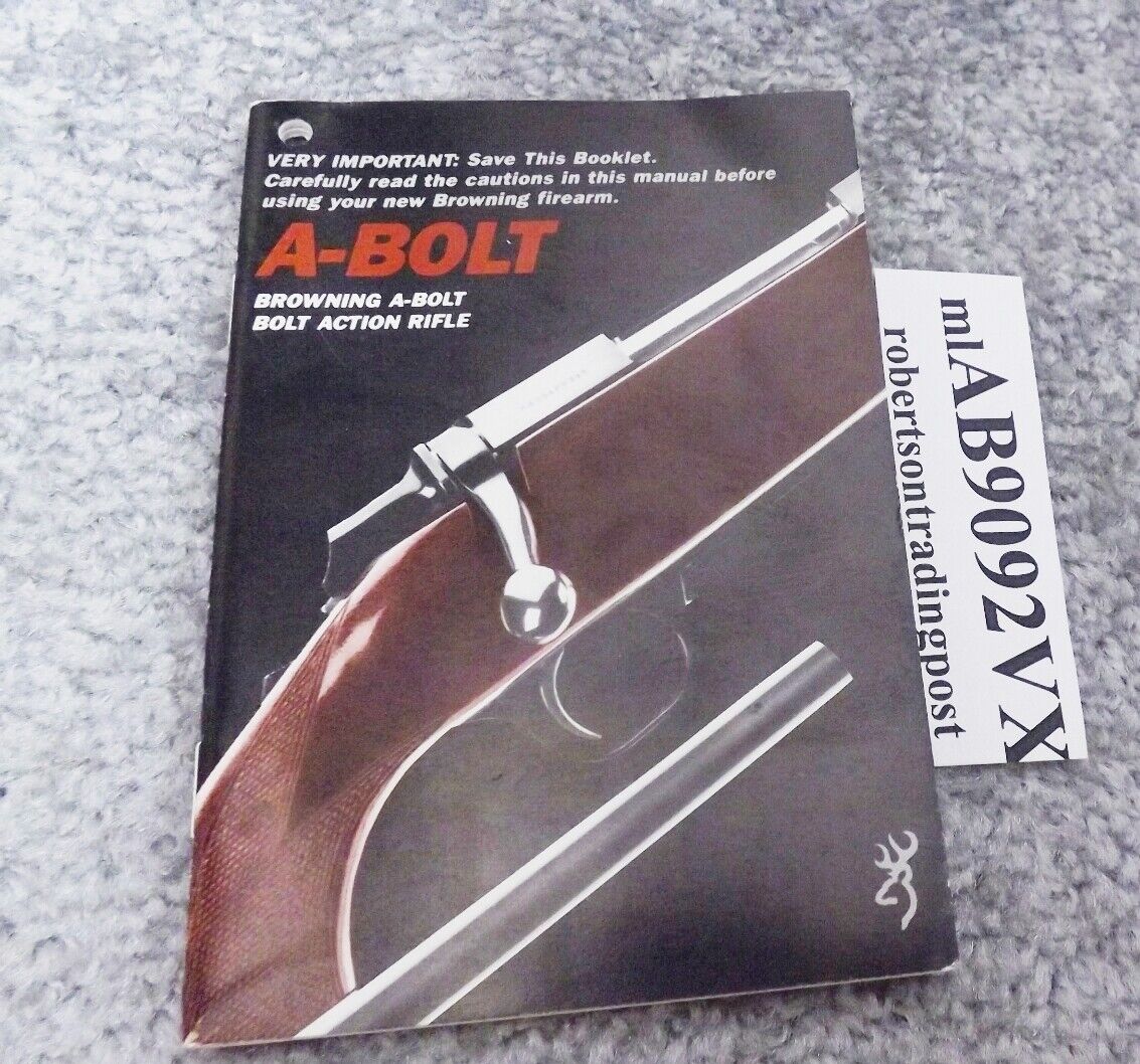 1990 -1992 Browning A-Bolt Factory Owners Instruction Manual VG-Exc Cond $5 Ship