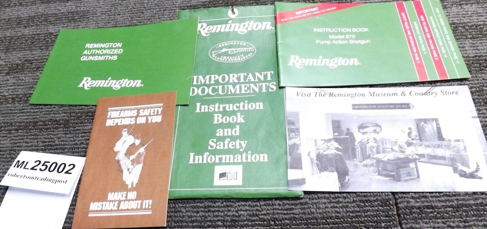 1993-94 Remington Manual, Gunsmith Direct, Safety, Museum, Env. for 870 5 Docs