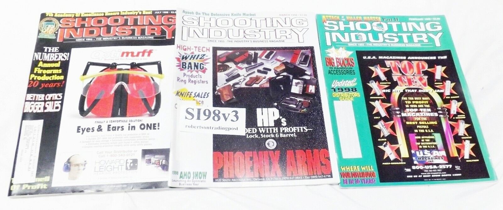 3 Different Shooting Industry Magazines 1998 VG to Exc $6 Each Free Ship