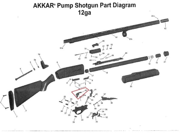 Akkar Charles Daly 12 20 28 ga model 300 or 335 Pump Action Release Latch VW45 - Image 9