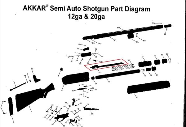 Akkar Charles Daly 20 ga model 600 Semi Auto Steel Action Bar View 46 - Image 9